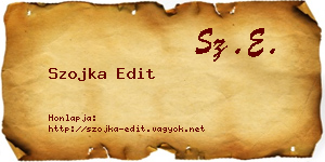 Szojka Edit névjegykártya